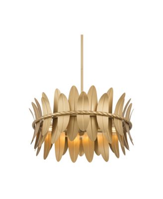  Saranda 21  Gold Banana Leaf 4-Light Pendant Light