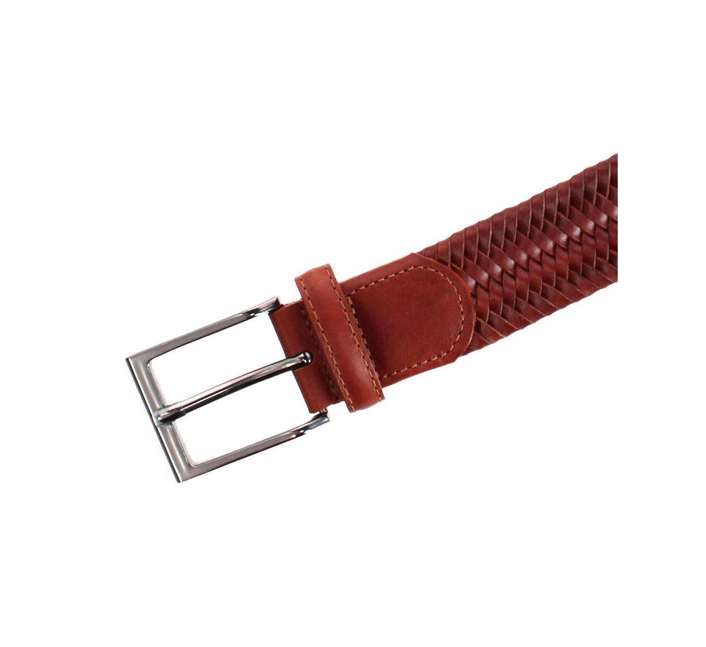 Мужской ремень TRAFALGAR Andres Classic Leather Stretch Dress Belt, цвет: Коричневый — фото 3
