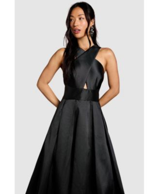 Women's Cross Neck Twill Bridesmaid Dress