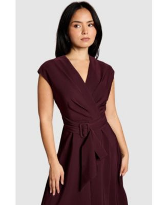 Women's Belted Crepe Dress