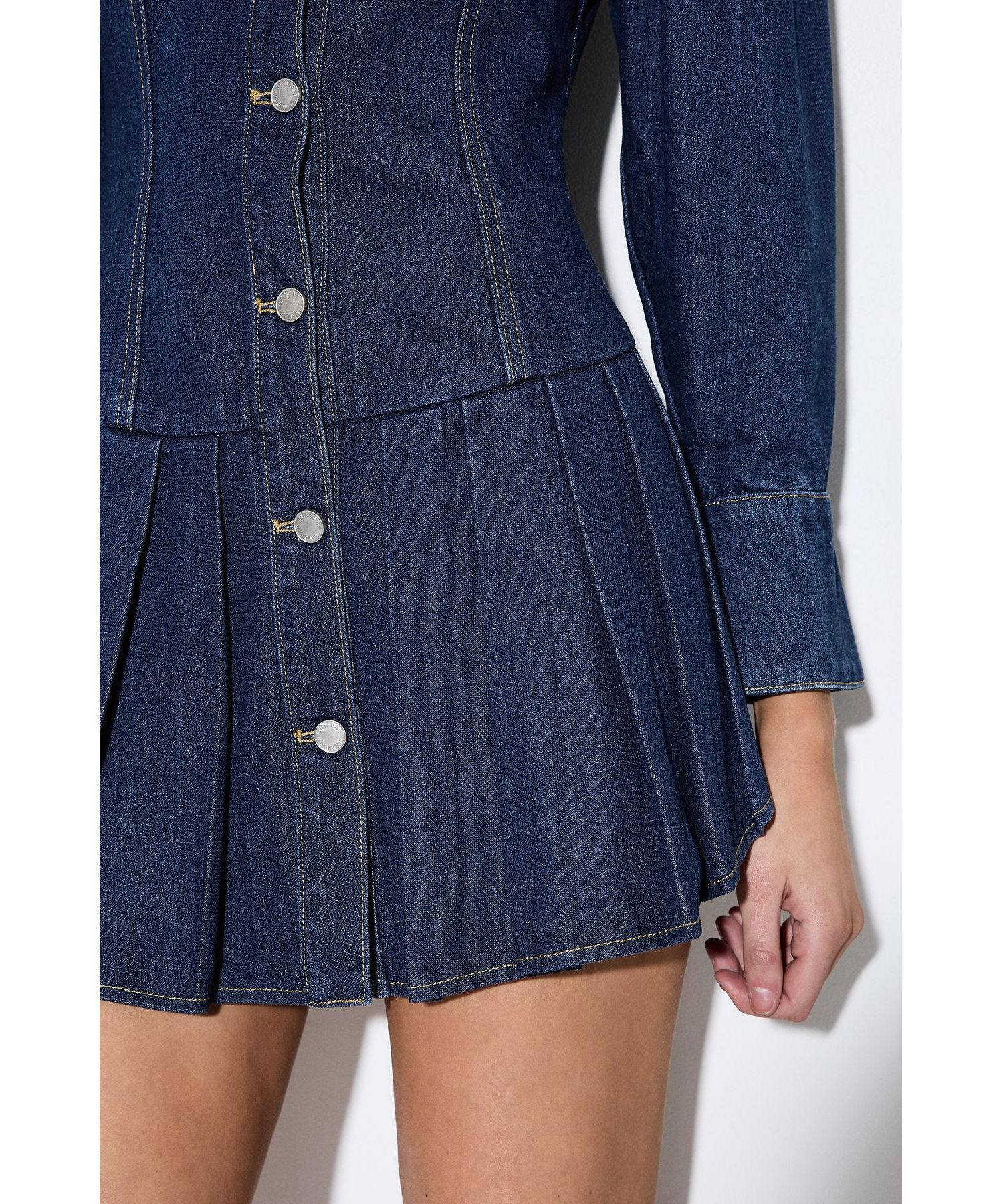 Women's Premium Denim Balloon Sleeve Dress