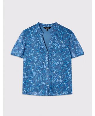 Women's Ditsy Floral V Neck-Blouse