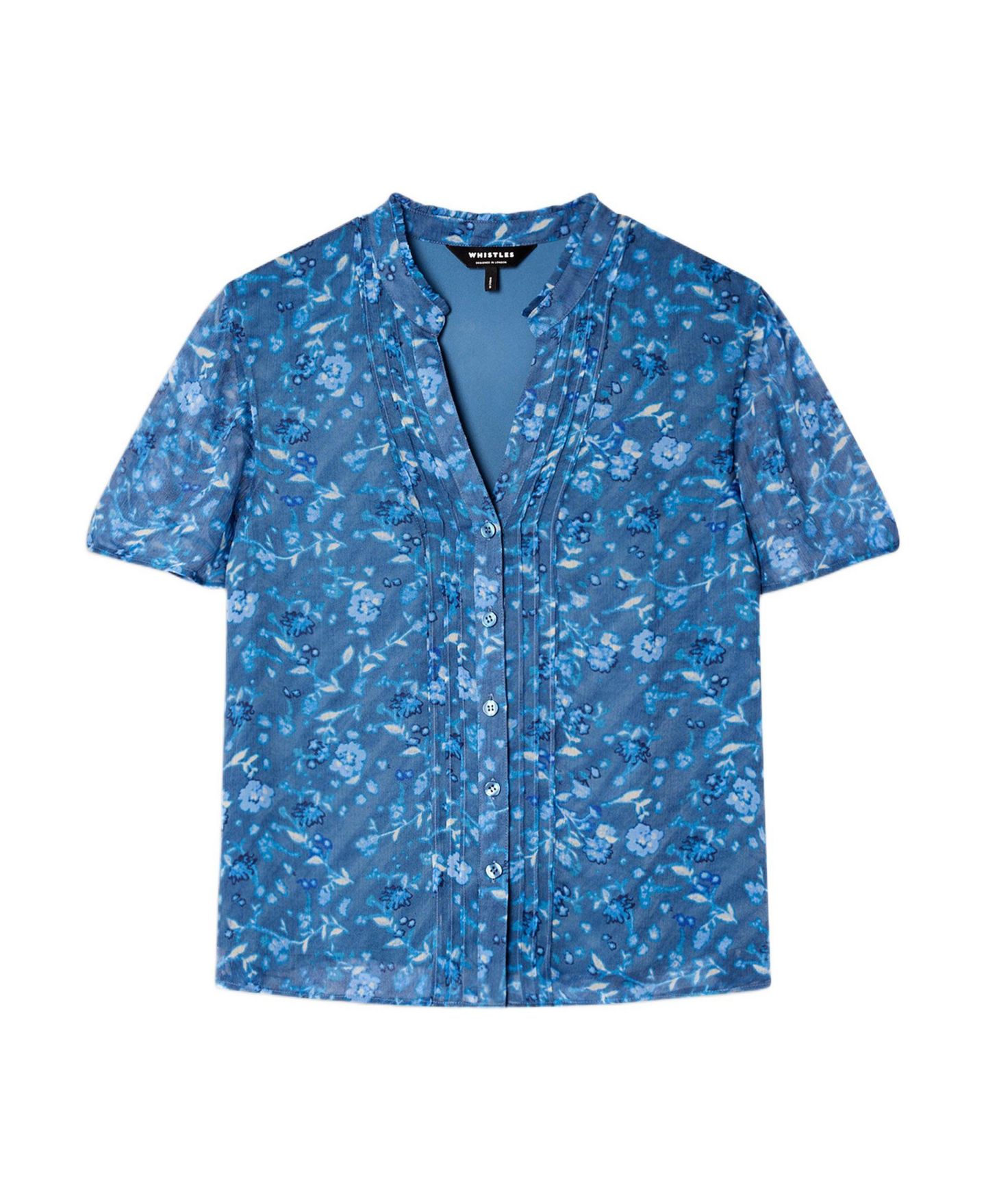 Женская блузка Whistles Ditsy Floral V Neck-Blouse, цвет: Бирюзовый / Разноцветный — фото 2