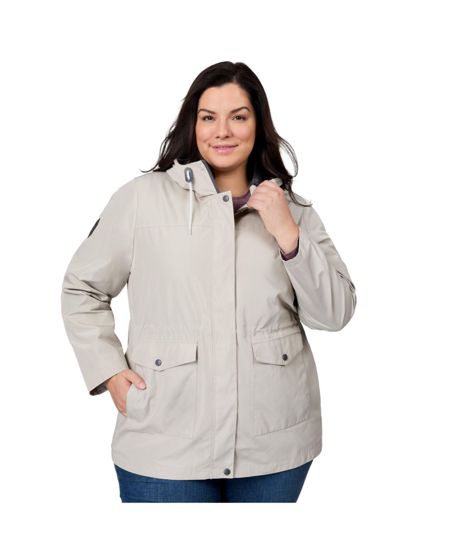 Женская куртка Free Country Plus Size Rain Away Anorak Rain Jacket, цвет: Dove — фото 1