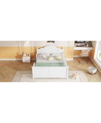 Wood Full Platform Bed with Headboard/Footboard