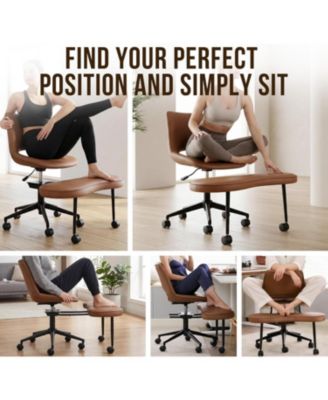 Ergonomic Cross Legged Office Chair with High Lumbar Support, Adjustable Height Kneeling Desk Chairs for Meditation,ADHD,Yoga