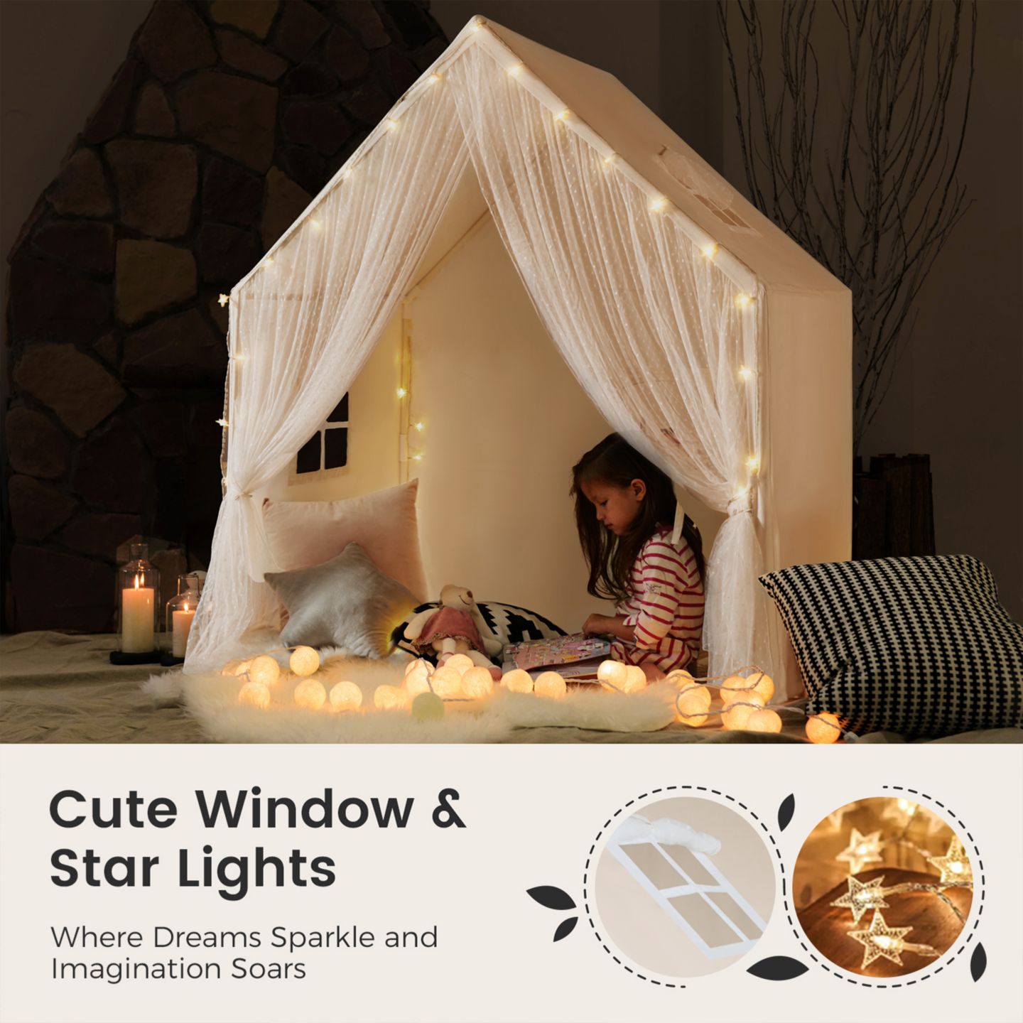 Детская игрушка Tiny Land Space Star Lights Playhouse, Ages 2+, цвет: Светлый розовый — фото 6