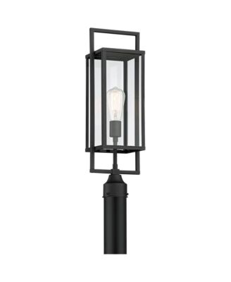 Jericho Modern Outdoor Post Light Textured Clear Glass Panel for Exterior Barn Deck House Porch Yard Patio Home Outside