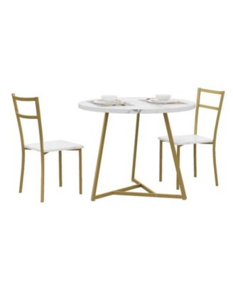 3-Piece Round 2-Person Space-Saving Dining Table Set