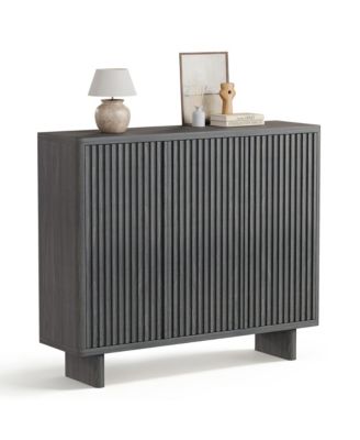 2 Piece 5 Tier Shoe Cabinet Set with Fluted Doors and 4 Adjustable Shelves, 46 in Entryway Organizer