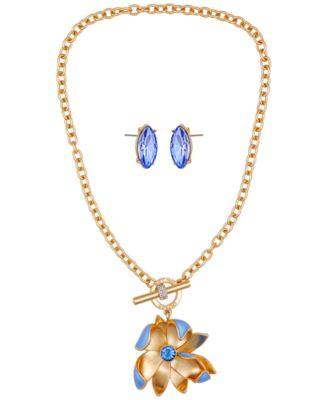 2-Pc. Gold-Tone Toggle Necklace and Stud Earrings Set