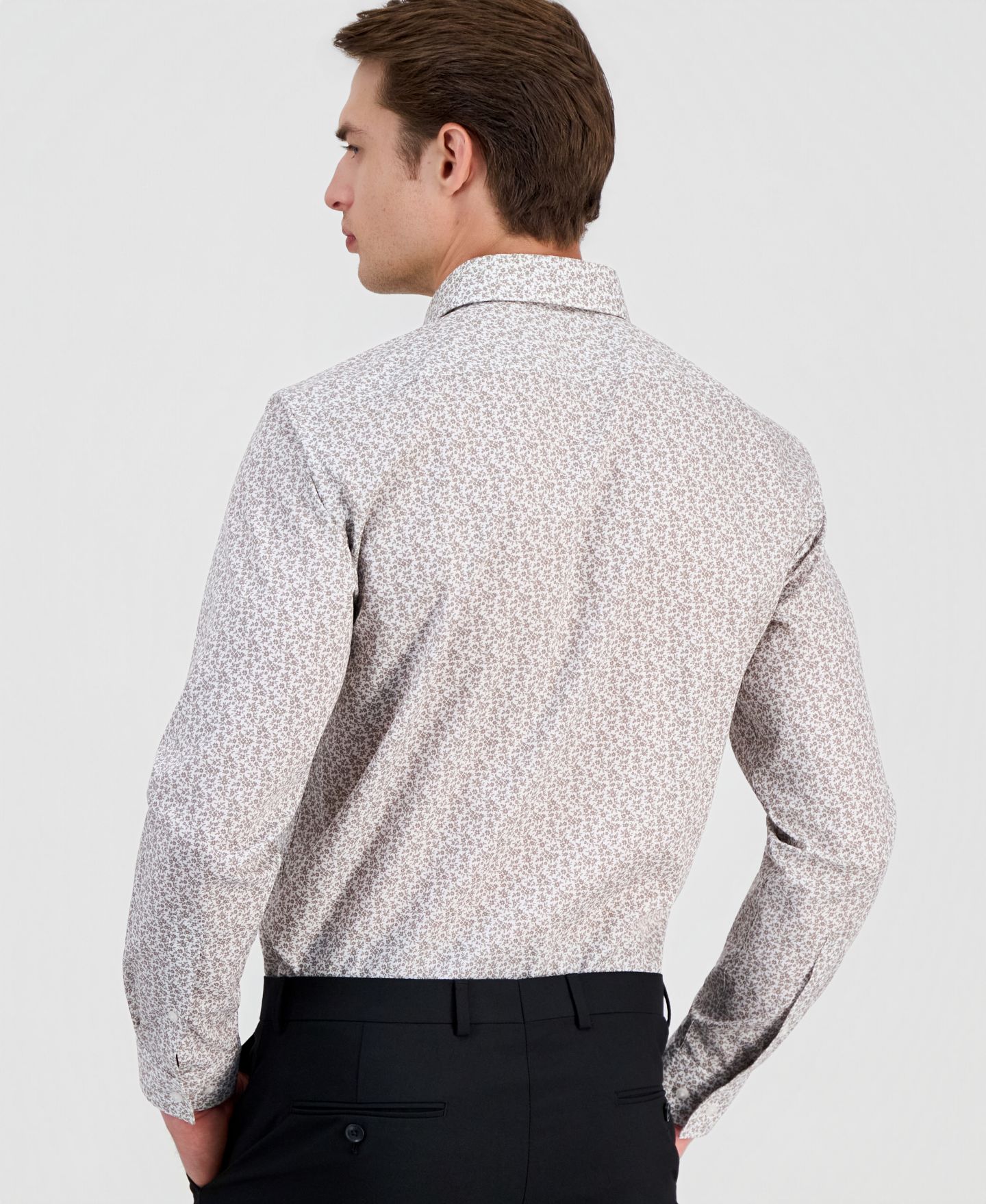 Мужская рубашка Hugo Boss Modern-Fit Dress Shirt, цвет: Пастельный коричневый — фото 2
