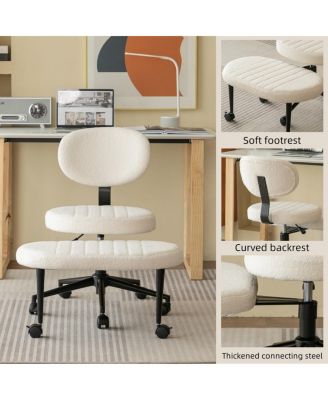 Ergonomic Cross-Legged Swivel Desk Chair with Back Support