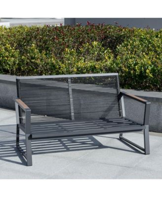 4 PC Patio Furniture Set w/ Table and Cushion, Dark