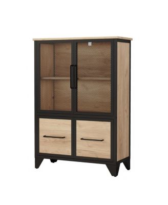 Metal Storage Cabinet with 4 Doors and Shelf