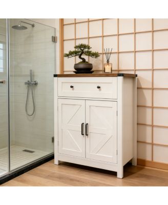 Farmhouse Barn-Door Storage Cabinet/Coffee Bar Buffet