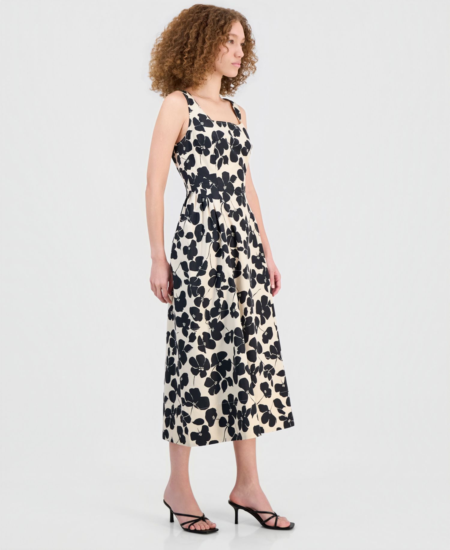 Women's Square-Neck Sleeveless Midi Dress