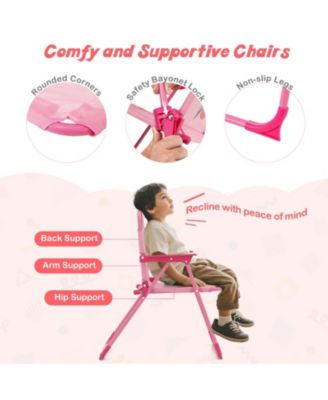 Kids 4-Piece Folding Picnic Table Set with Adjustable Umbrella