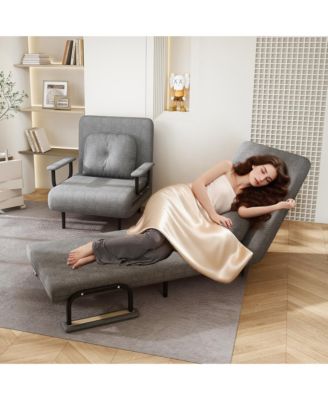 Single Person Folding 5 Position Convertible Sofa Bed Sleeper Chair