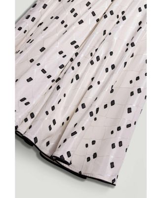 Women's High-Rise Midi Skirt with Print Details