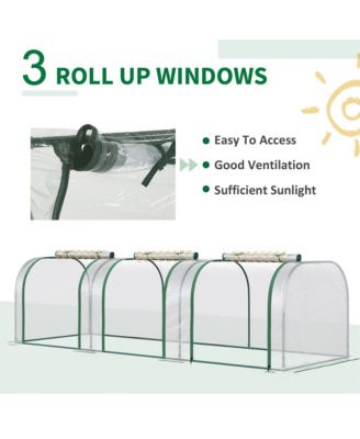 Portable Tunneled house with 3 Zippe Doors, PE Cover