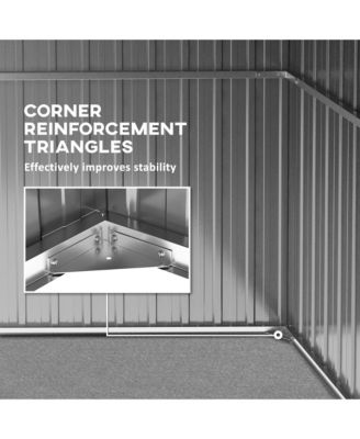 11.2' x 5.6' Metal Outdoor Storage Shed w/ Lock, Colde