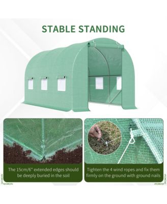 15' x 6' x 7' Walk-In Gardening Plant house w/ PE Cover,