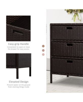 Patio Wicker Pool Cabinet, Rat Storage Cabinet Organizer