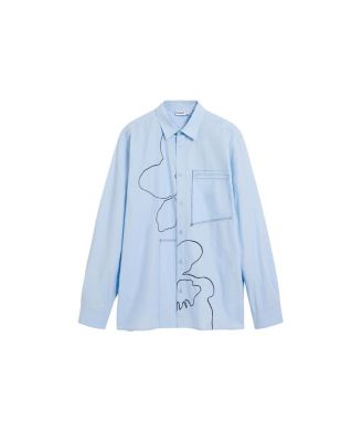 Men's Shirt With Embroidered Topstitching