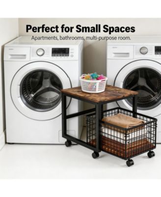 Heavy Duty Rolling Storage Cart with Drawer - Lockable Wheels, for Bathroom, Laundry Room