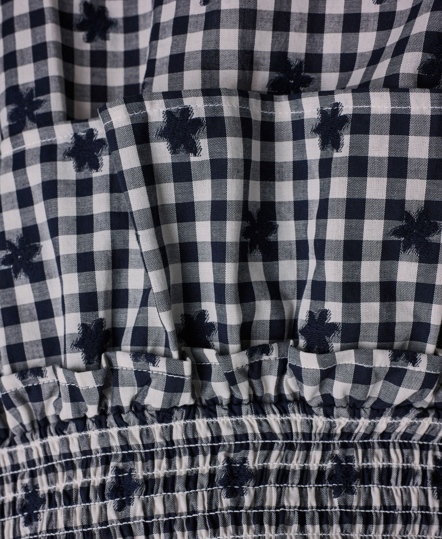 Women's Gingham Smocked-Waist Pull-On Mini Skirt