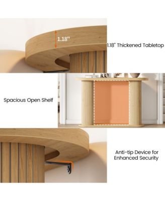 Fluted Console Table – 42.5" Narrow Entryway Sofa Table with Storage Shelf, Elegant Wood-Look Finish, for Living Room, Hallway, Foyer