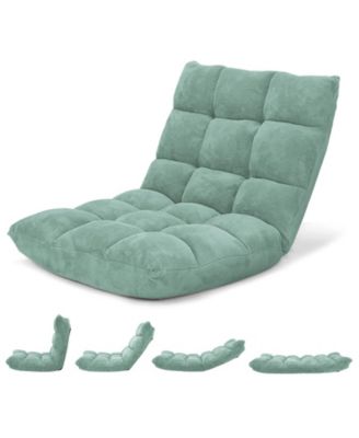 14-Position Adjustable Cushioned Floor Chair with Steel Frame