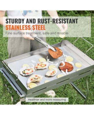 23.5 x 16 Inch Stainless Steel Stove Top Griddle with Handles and Oil Groove