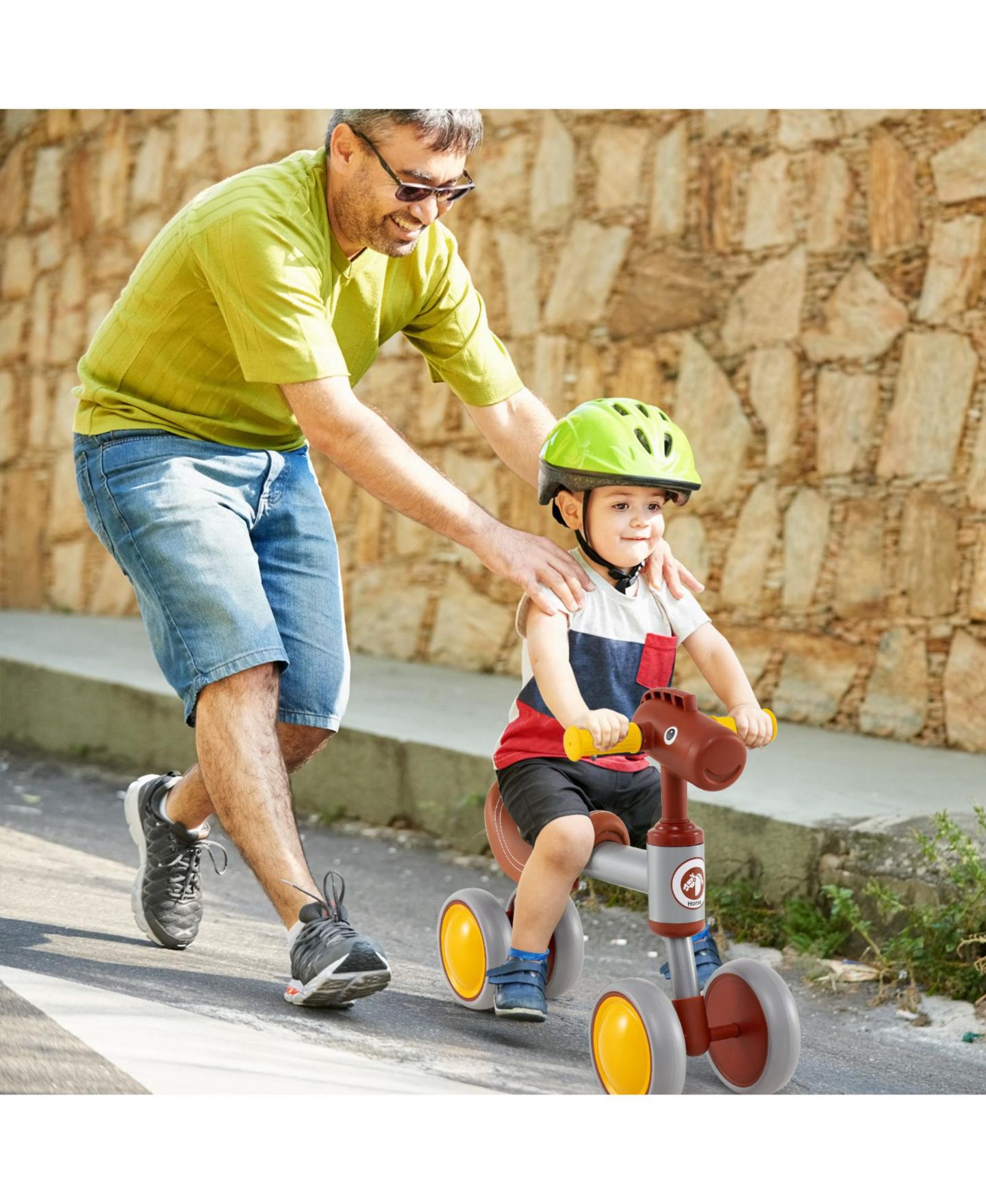 Детская игрушка Slickblue Baby No-Pedal 4-Wheel Balance Bike, Ages 18-36 Months, цвет: Коричневый — фото 4