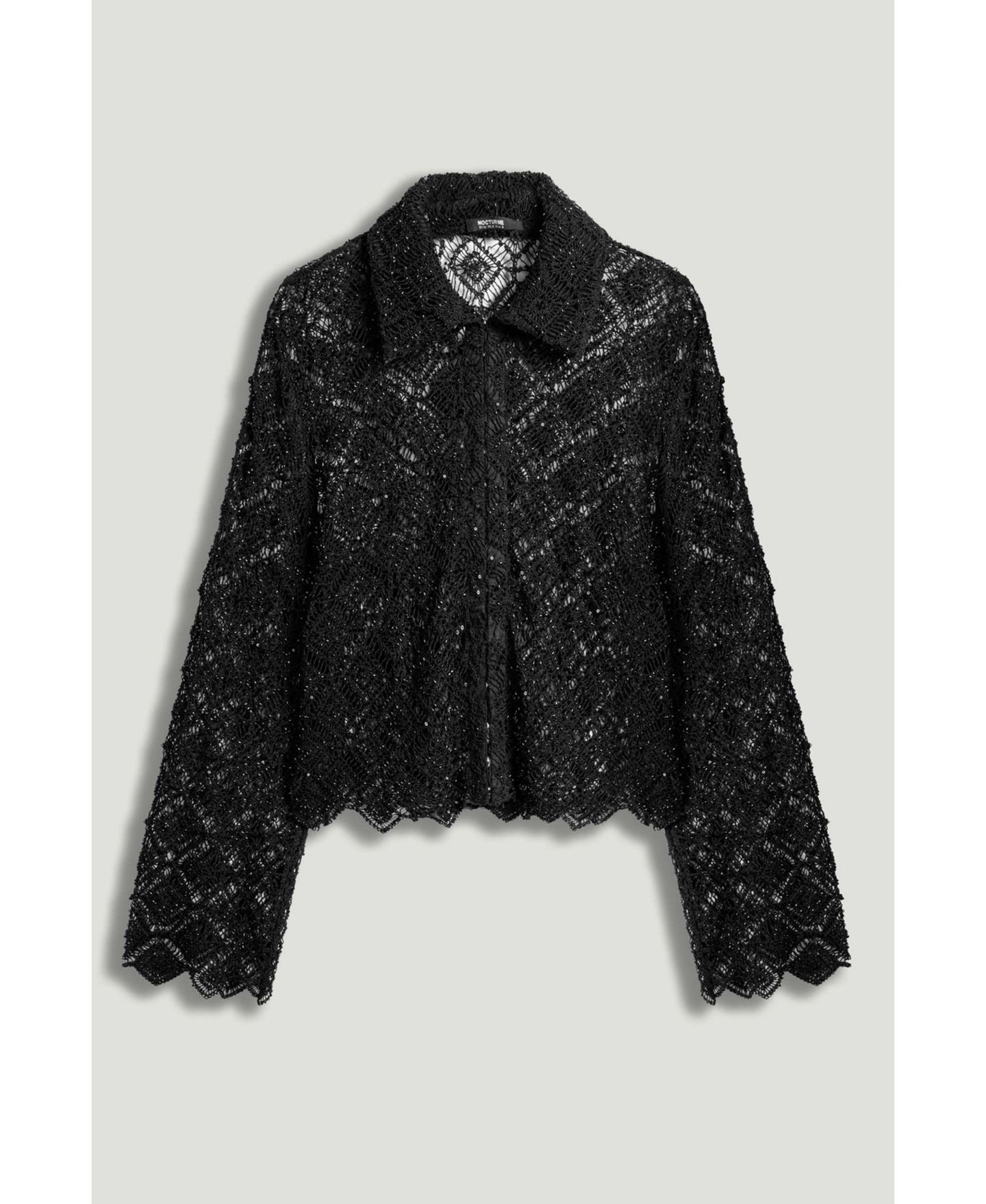 Женская куртка NOCTURNE Lace Sheer, цвет: Чёрный — фото 7