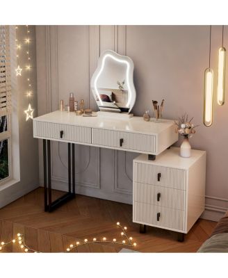 Cloud LED Vanity with Storage and Ribbed Design