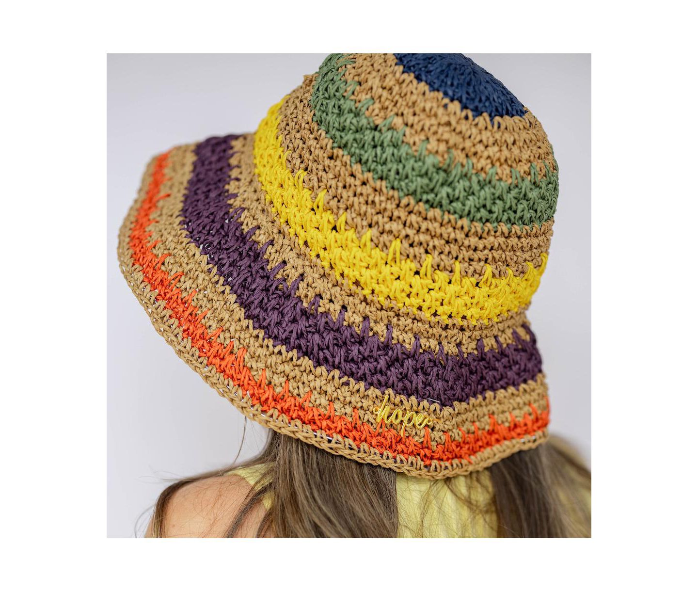 Женская панама Headbands of Hope Raffia Woven Bucket Hat, цвет: Разноцветный — фото 3