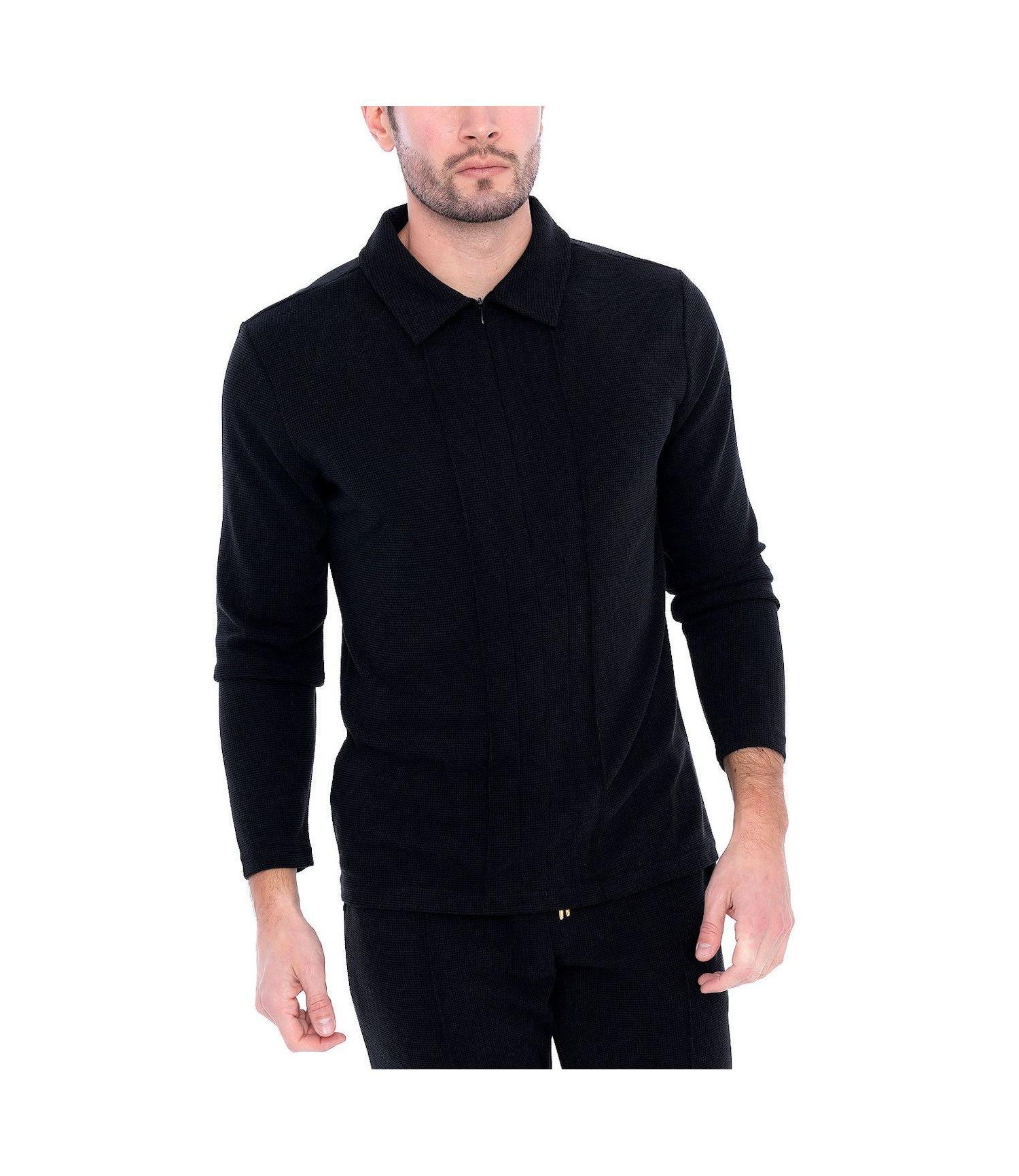 Men's Long Sleeve Zip Neck Knit Shirts