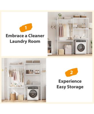 5-Tier Over-The-Washer Shelf - Adjustable Height Laundry Organizer, for Bathroom, Laundry Room