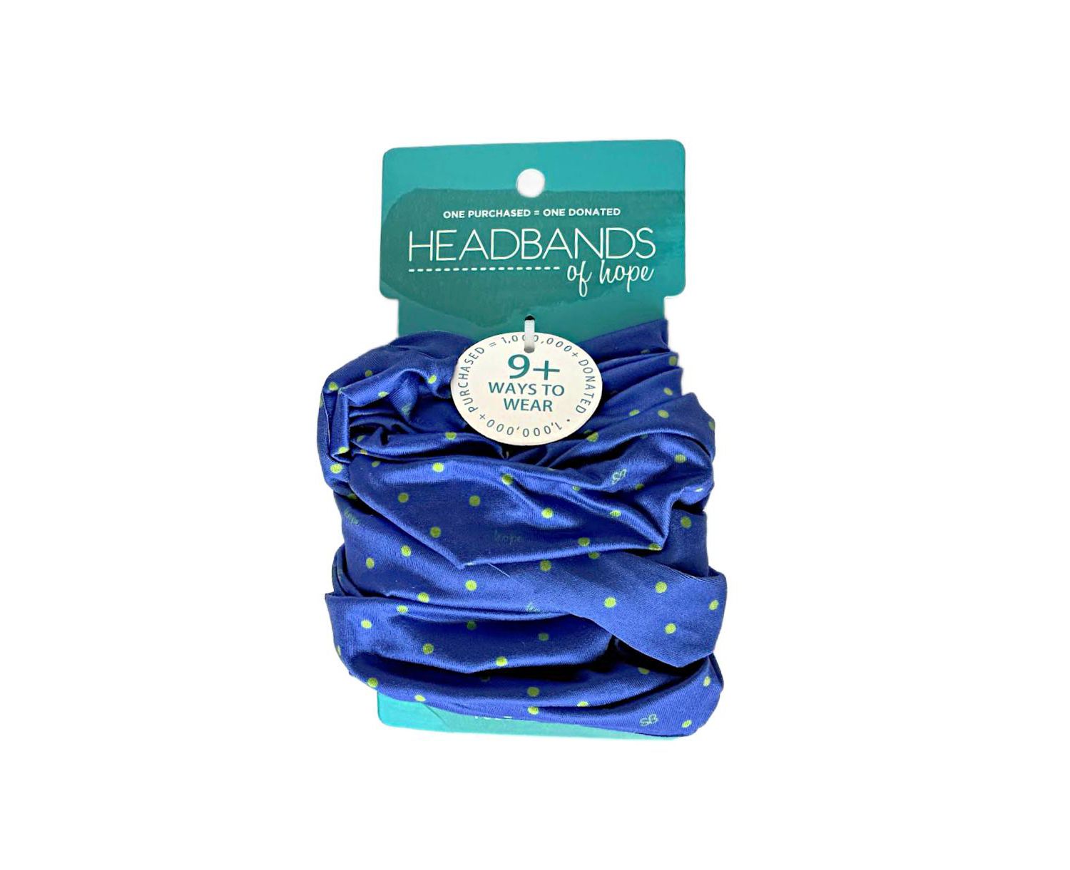 Women's Limited Edition Luxe Tube Turban - St. Baldrick's Blue Polka Dot