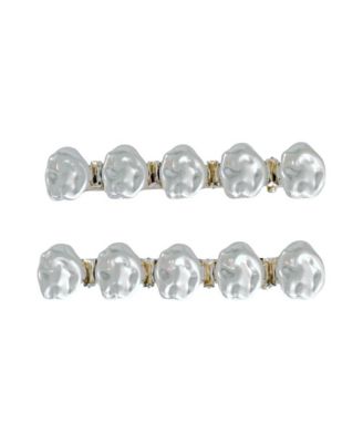 Headbands of Hope Womens Barrette Hair Clip Set of 2 - Pearl White - White 15$