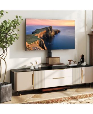 Rolling Mobile TV Cart with Height-Adjustable Mount for 32-75 Inch TVs