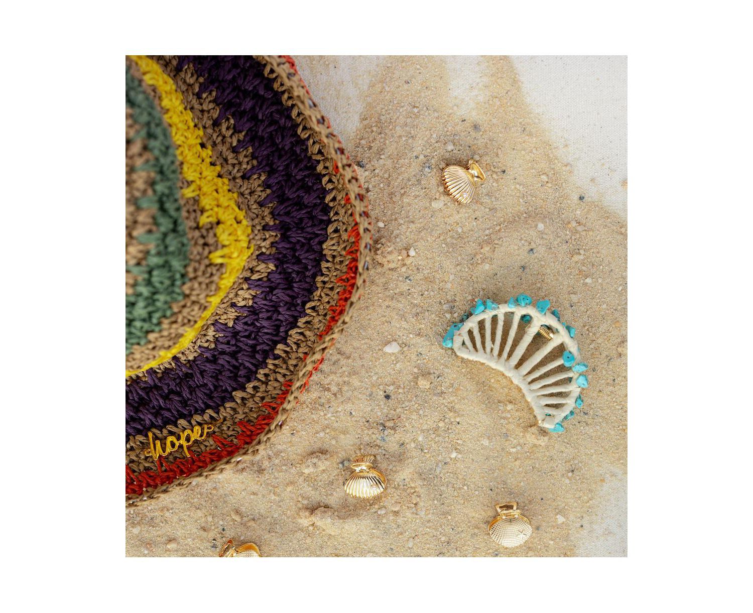Women's Mini Claw Clip Set of 4 - Gold Seashell