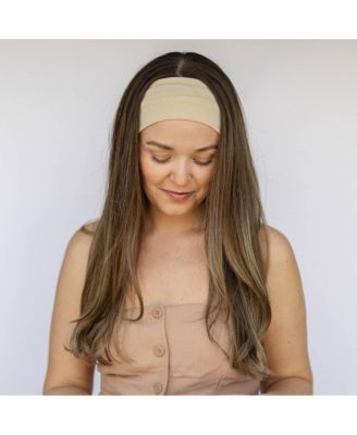 Women's Wide Headwrap Set of 3 - Black + Brown + Beige