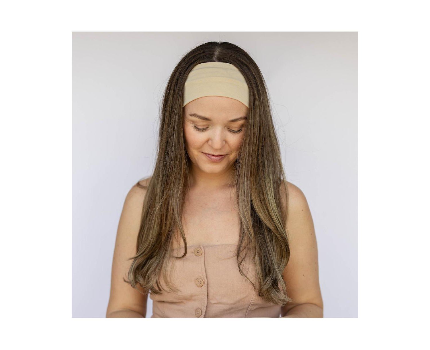 Women's Wide Headwrap Set of 3 - Black + Brown + Beige