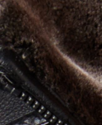 Calvin Klein Men's Pebble Faux-Leather Jacket with Faux Fur Lining