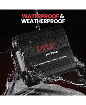 2-Ch. Waterproof Rated Marine Amplifier 400 Watts RMS with RCA Adapter