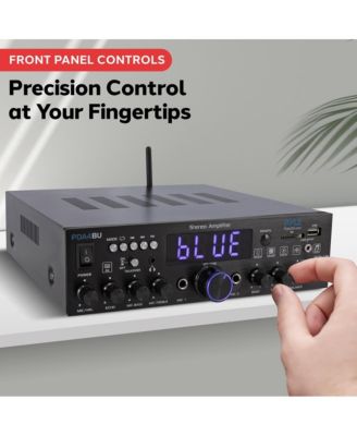 Bluetooth Stereo Amplifier Receiver - Optical, Phono, Coaxial, FM Radio, USB & SD Memory Card Readers, Line, Input, Digital LED Display