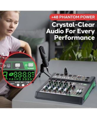 8-Ch. Audio Sound Mixer - Bluetooth Studio Mixer - DJ Controller Audio Mixing Console